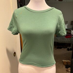 Tilly's Green Cropped Tee